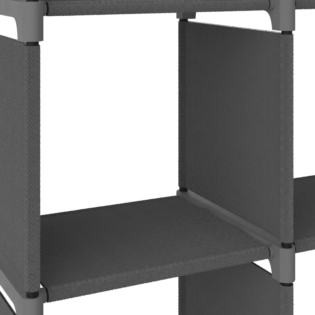 Mensola con 6 Vani a Cubo Grigia 103x30x72,5 cm in Tessuto 322608