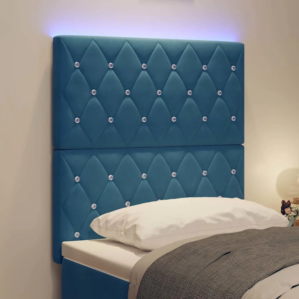 Testiera LED con strisce LED Blu Scuro 80 cm Velluto 3338346