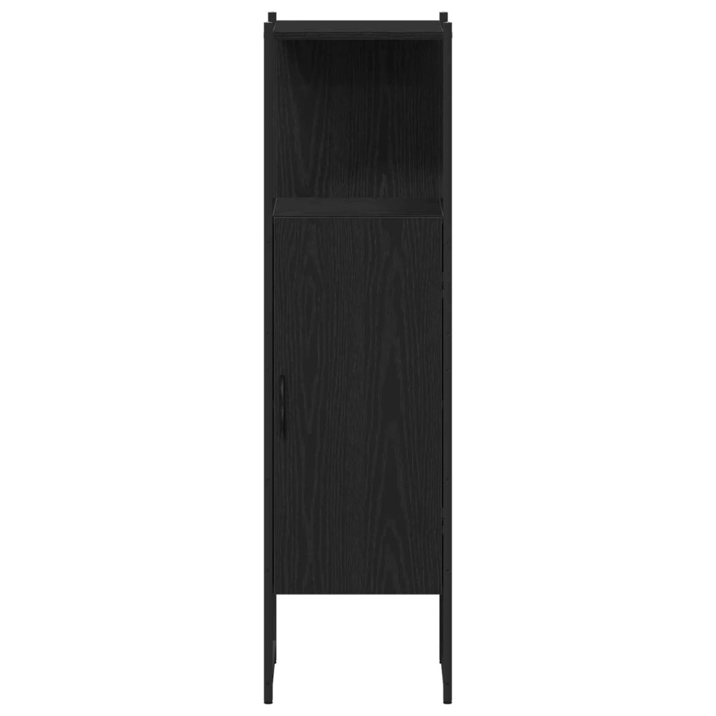 Set di mobili per il Bagno | Armadio da bagno 4 pz Nero Legno multistrato