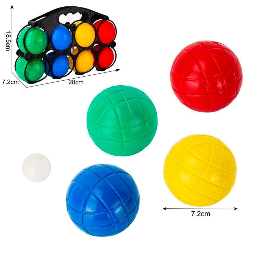 Trade Shop - Set Bocce Gioco Da Spiaggia Divertente 28x18.5cm 8 Bocce Colorate Più Pallina -