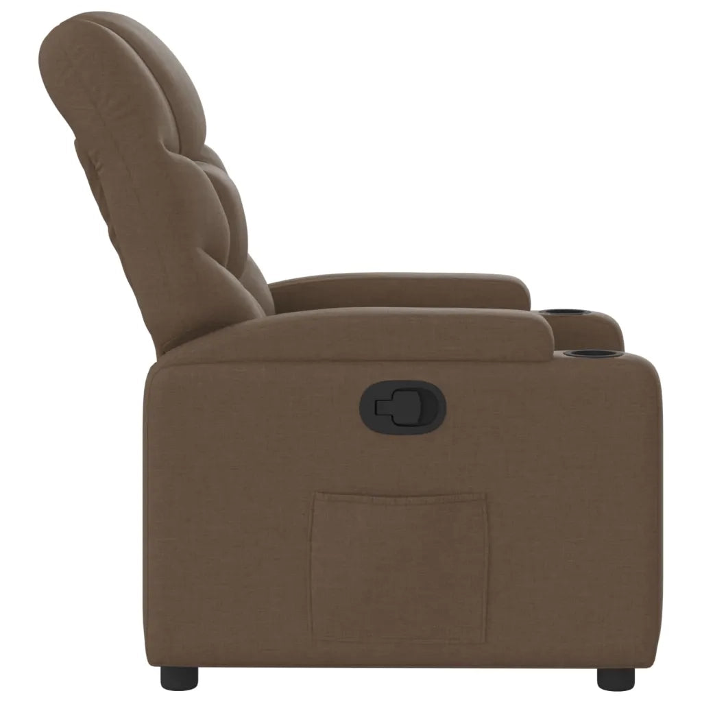 Poltrona Reclinabile in Tessuto Marrone 372445