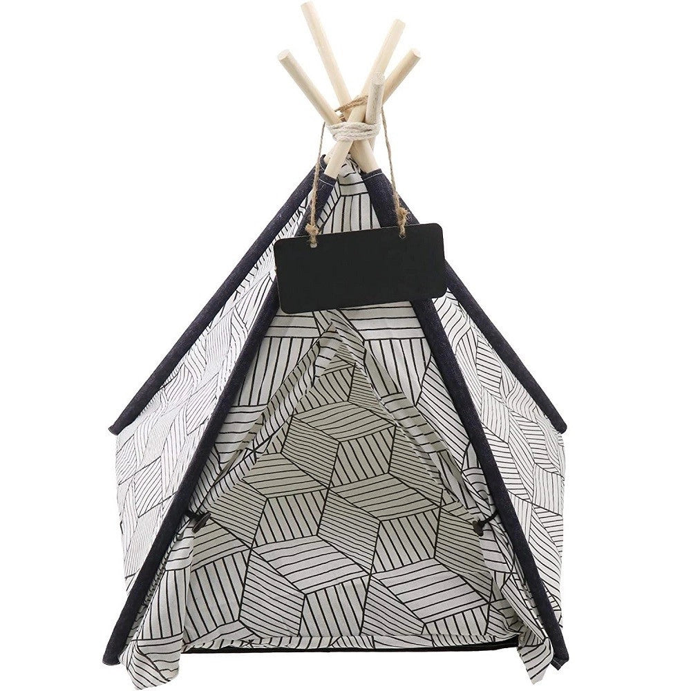 Trade Shop - Tepee Letto Cuscino Lavagna Rimovibile Lavabile Portatile Per Animali 60x60x90cm -