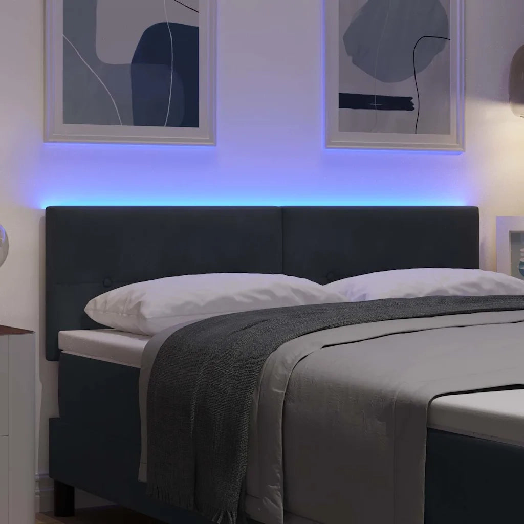 Testiera LED con strisce LED Grigio 144 cm Velluto 3338130