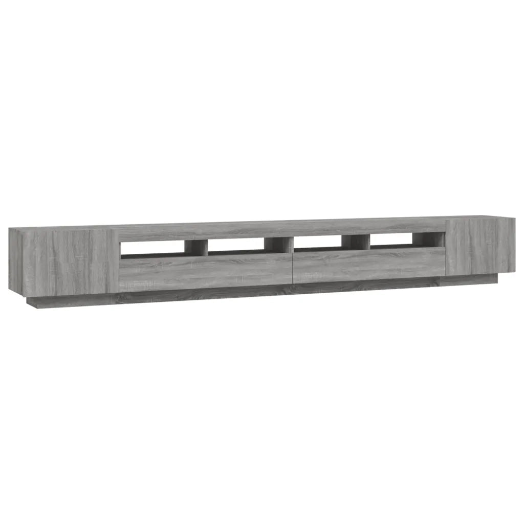 Set Mobili TV 3 pz con Luci LED-Set di 3 Credenza per TV Grigio Sonoma Legno Multistrato 460826