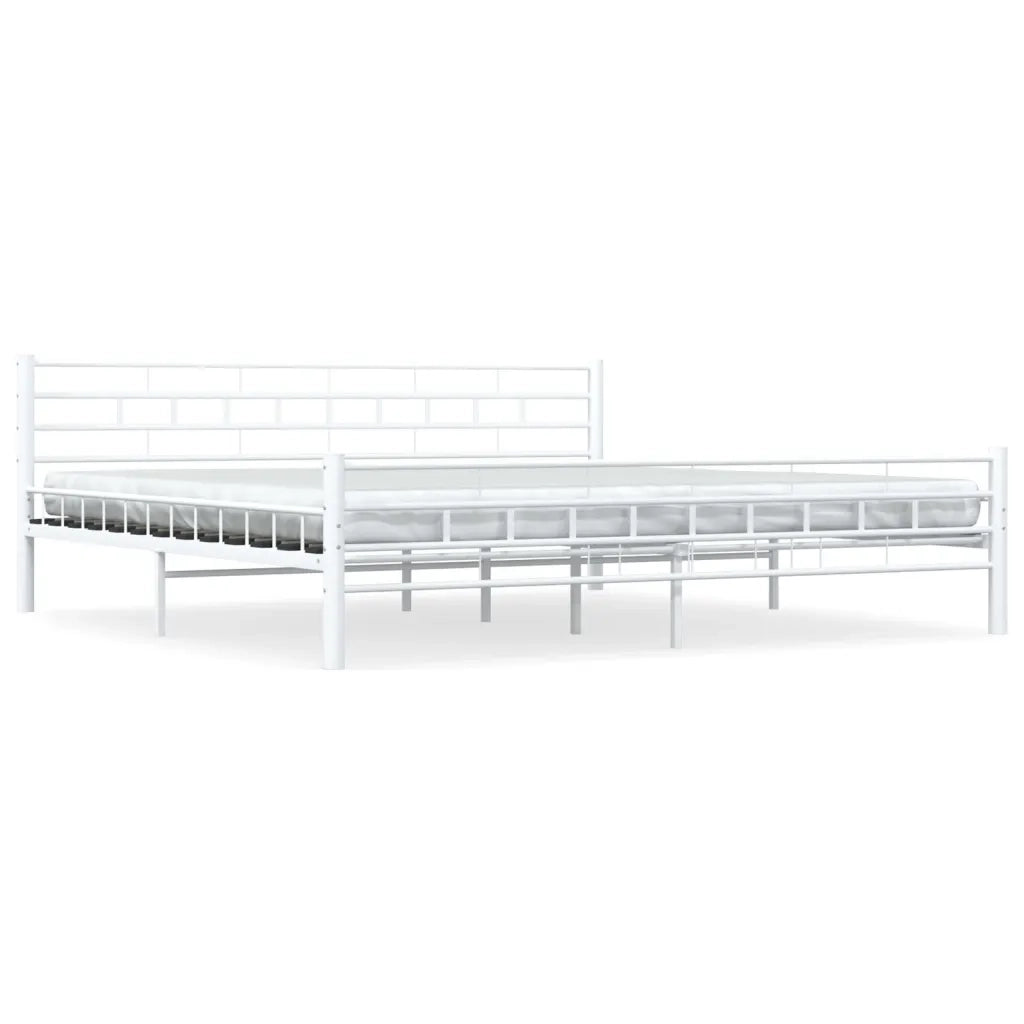 Letto matrimoniale | Letto per adulti | Giroletto Bianco in Metallo 200x200 cm