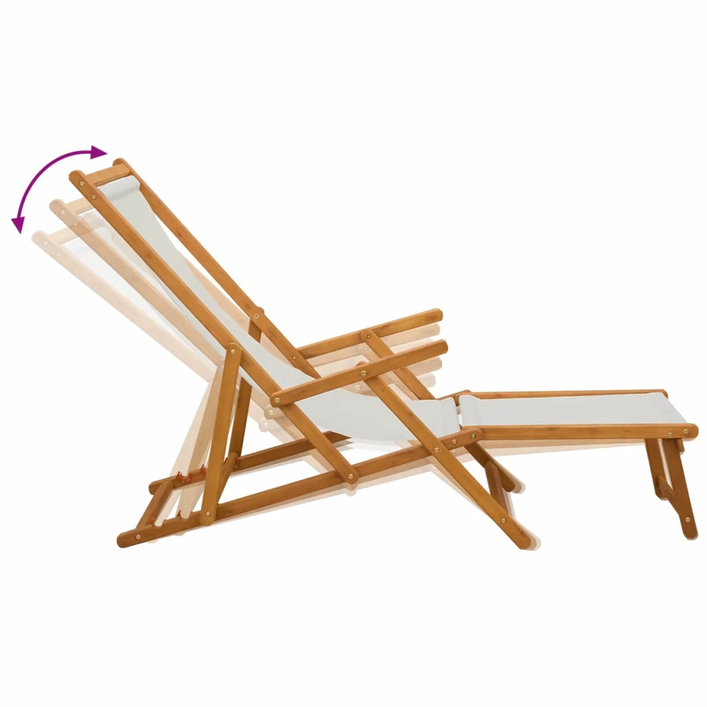 Lettino prendisole pieghevole 2 pcs 3 Posizione Crema 3407822