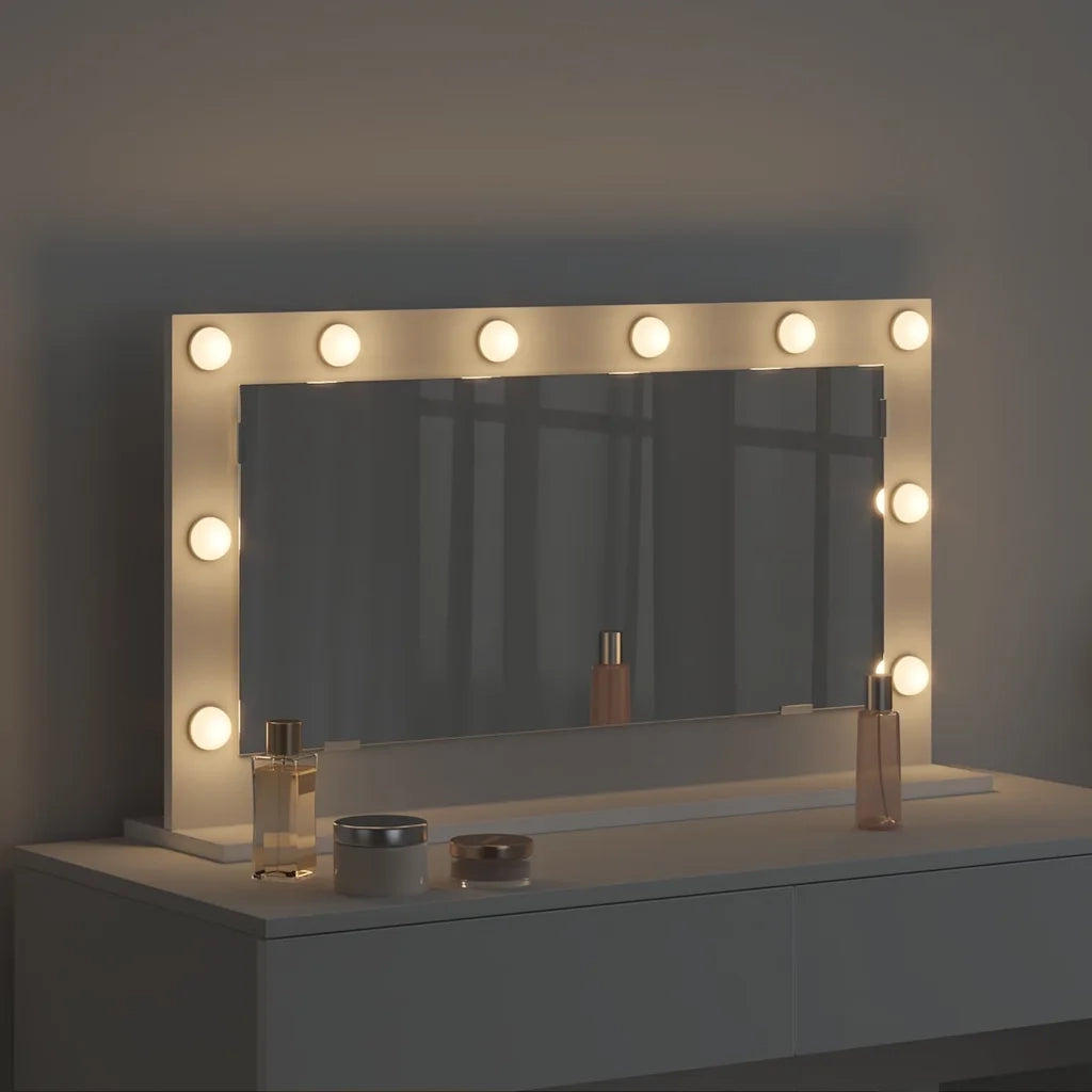 Specchio da Vanit¨¤ Rettangolare Bianco 80 x 45 x 18 cm