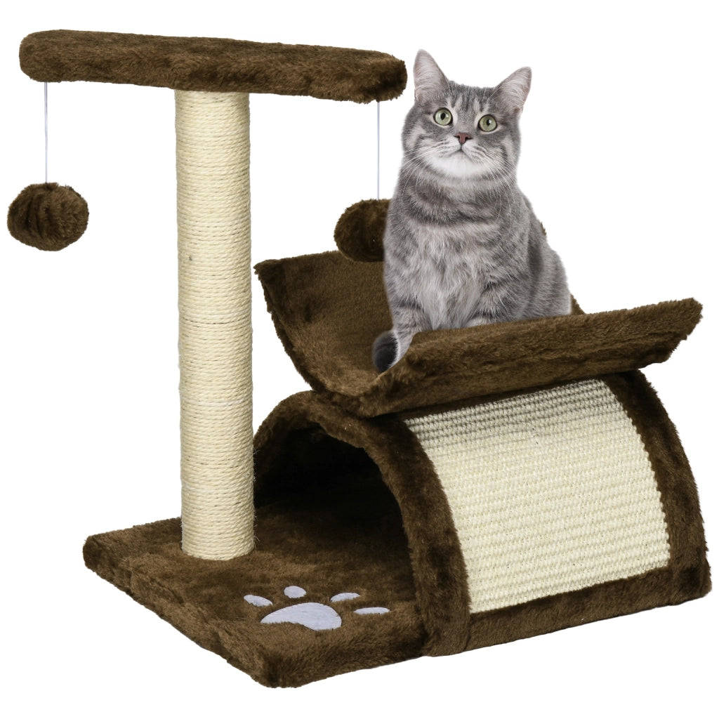 Albero per Gatti con Cuccia e Palline ¨C Zephmum ¨C Naturale Altezza 43cm