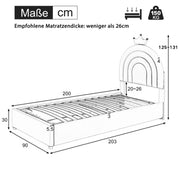 Letto a baldacchino per bambini - Xylo - 90x200 cm - Rosa - Testiera regolabile in altezza