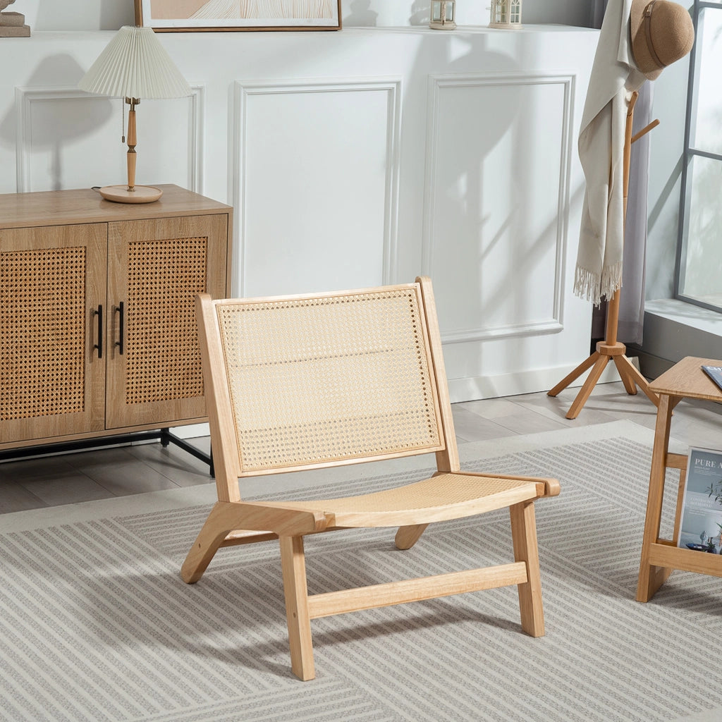 Sedia in Rattan con Schienale Alto ¨C zephmum ¨C Naturale 64x70x74 cm