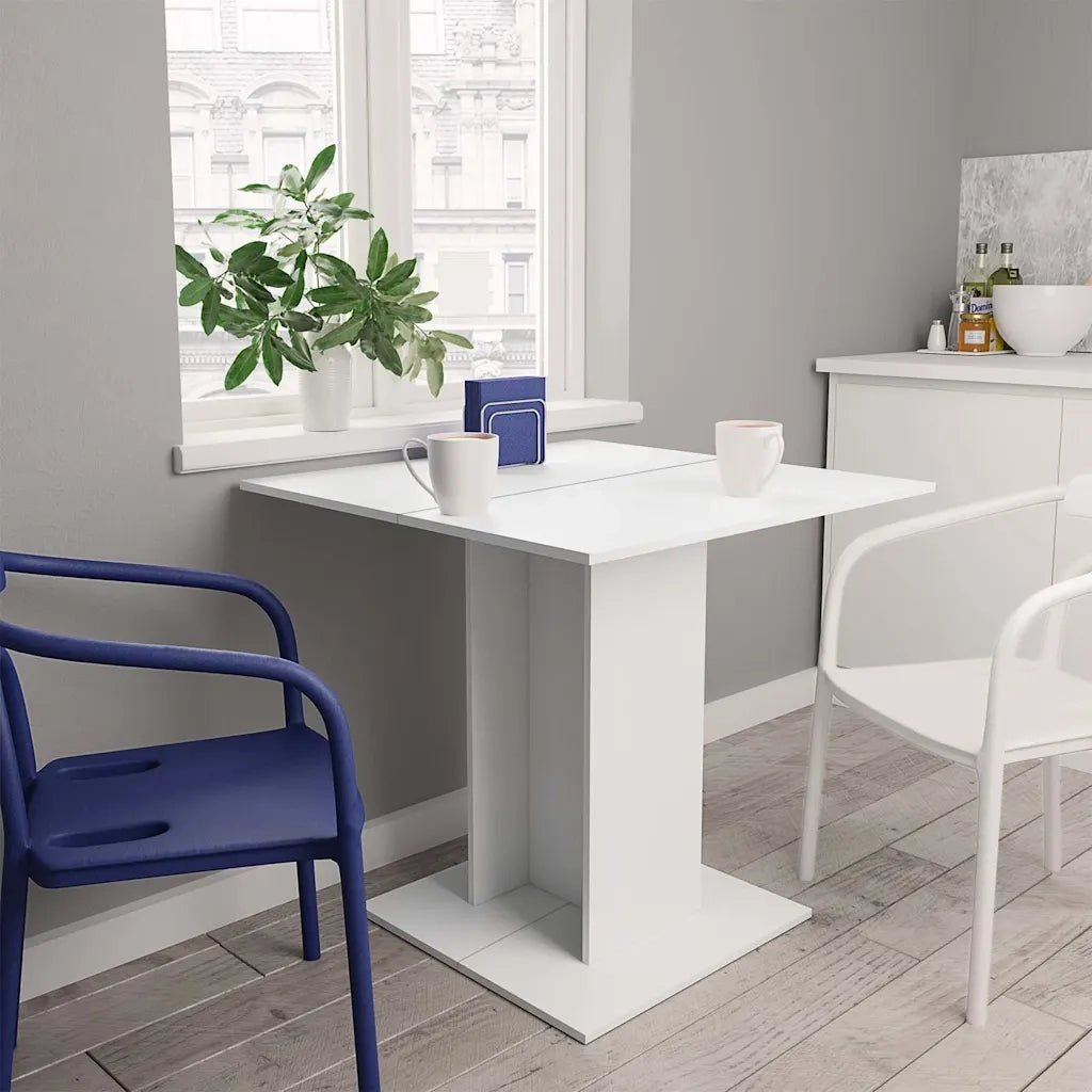 Tavolo da Pranzo | Tavolo da cucina Bianco 80x80x75 cm in Legno Multistrato