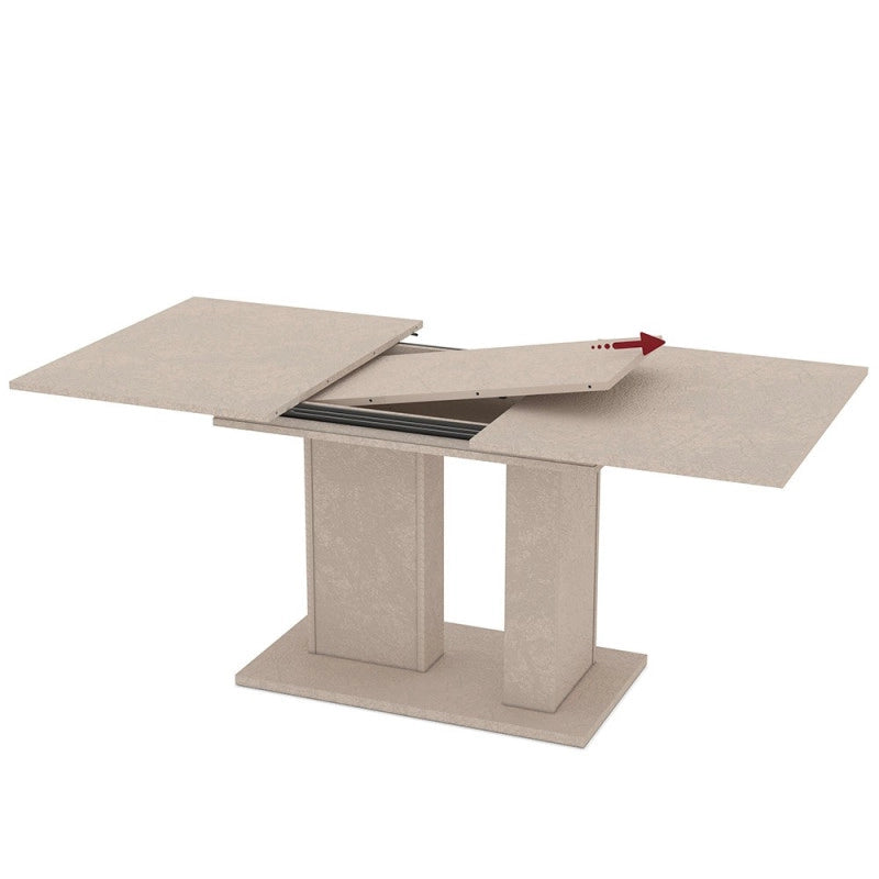 Tavolo allungabile Sone con allunga centrale colore cashmere