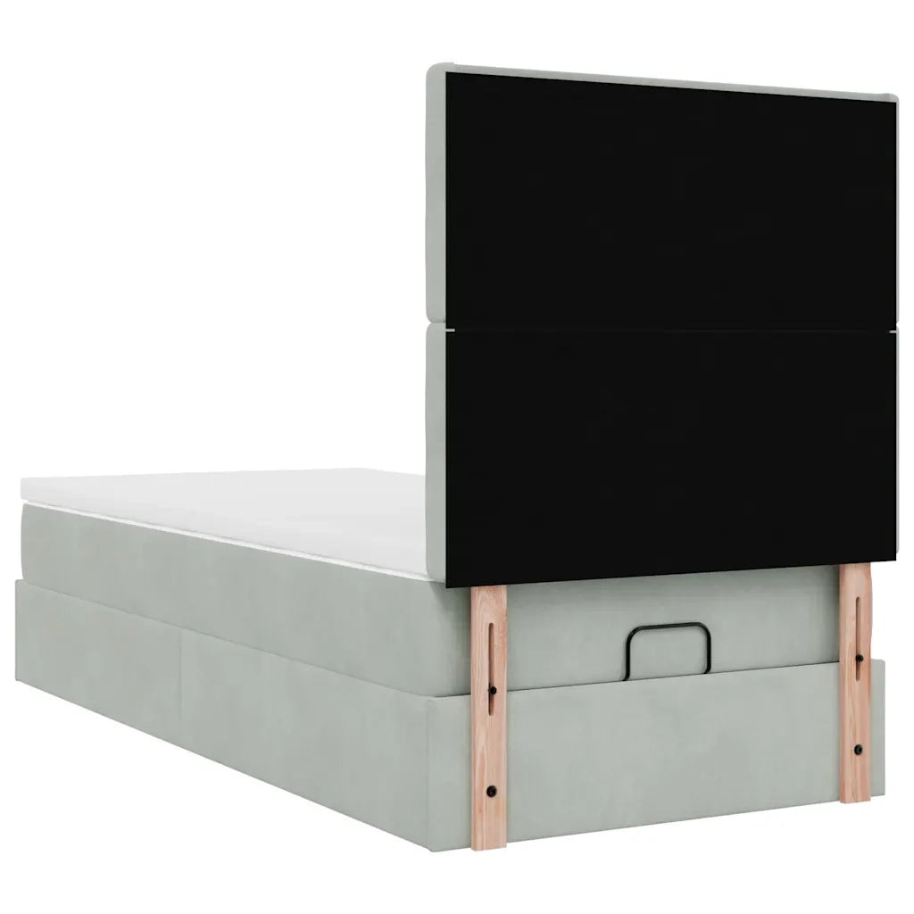 Struttura Letto Pouf con Materassi 100x200 cm Velluto 3313595