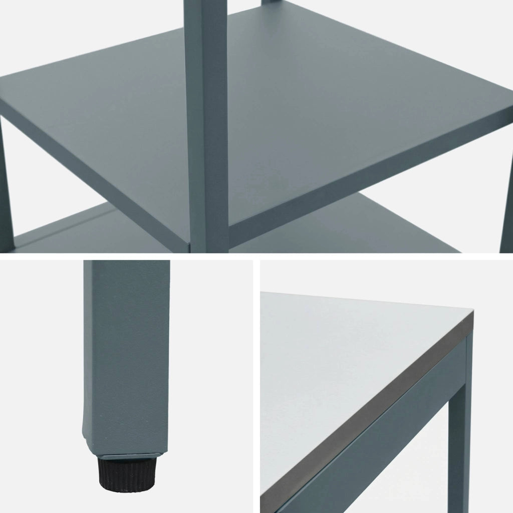 Mobile da esterno in acciaio con 2 ripiani, 49cm, blu grigio