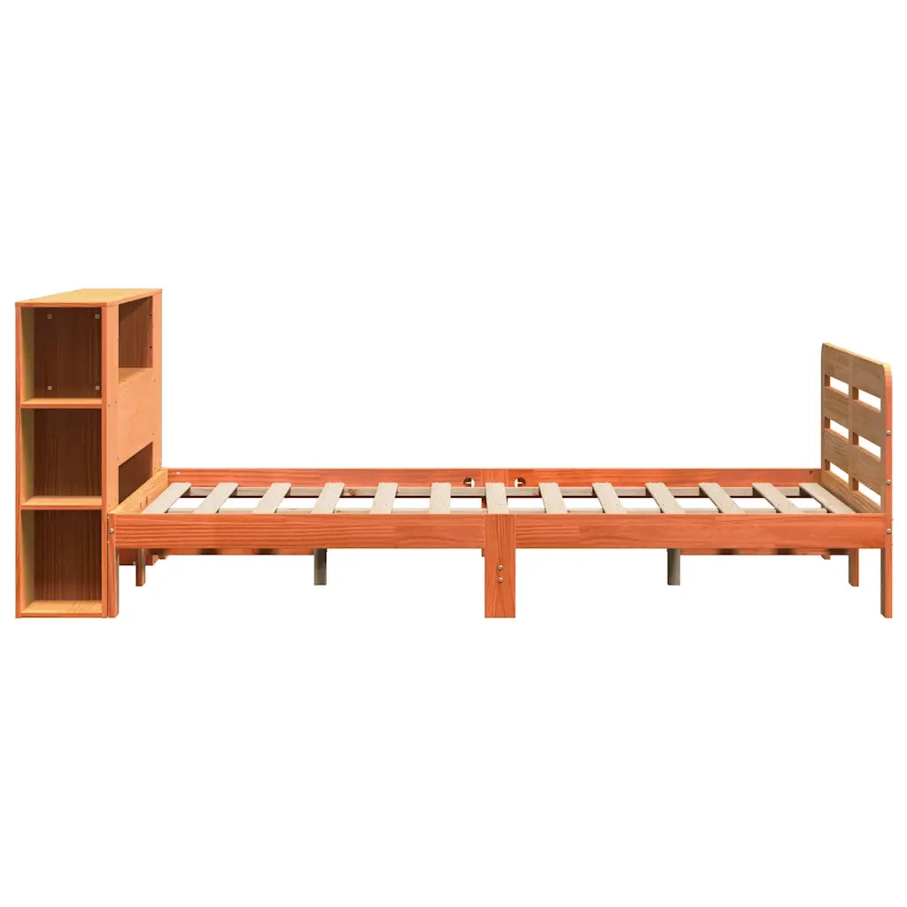 Giroletto senza Materasso-Struttura Letto Marrone Cera 150x200 cm Legno di Pino 901589