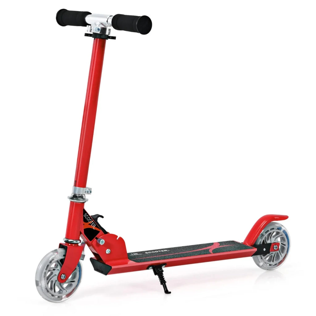 Monopattino pieghevole per bambini altezza regolabile 63-86,5 cm freno efficiente design rosso 20_0014590