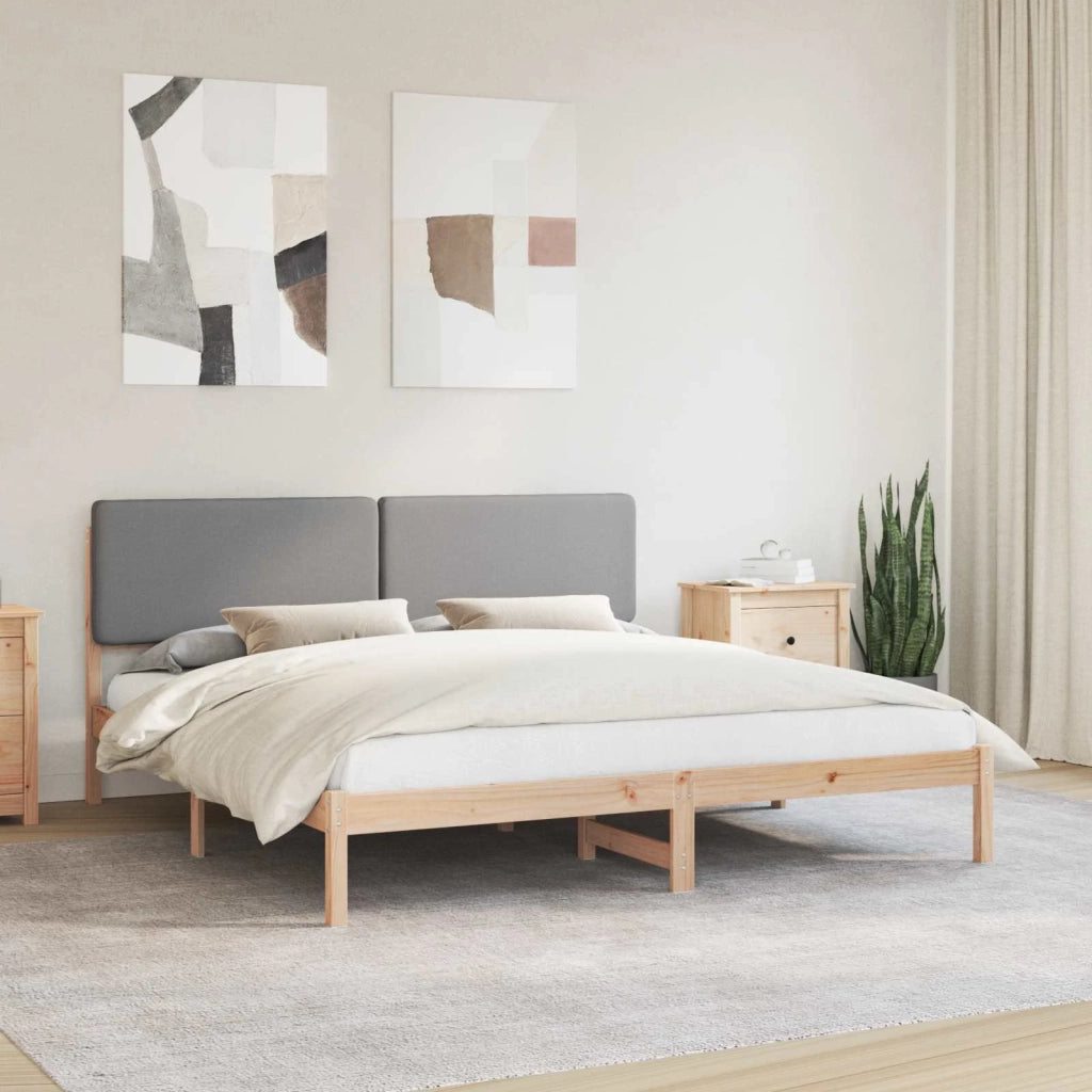 Letto con Testiera Rivestita Grigio chiaro 180 x 200 cm 877889