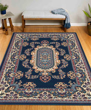 Tappeto passatoia ROYAL SHIRAZ 2063 BLU cm.100x200 arredo salotto disegno moderno geometrico arredo casa