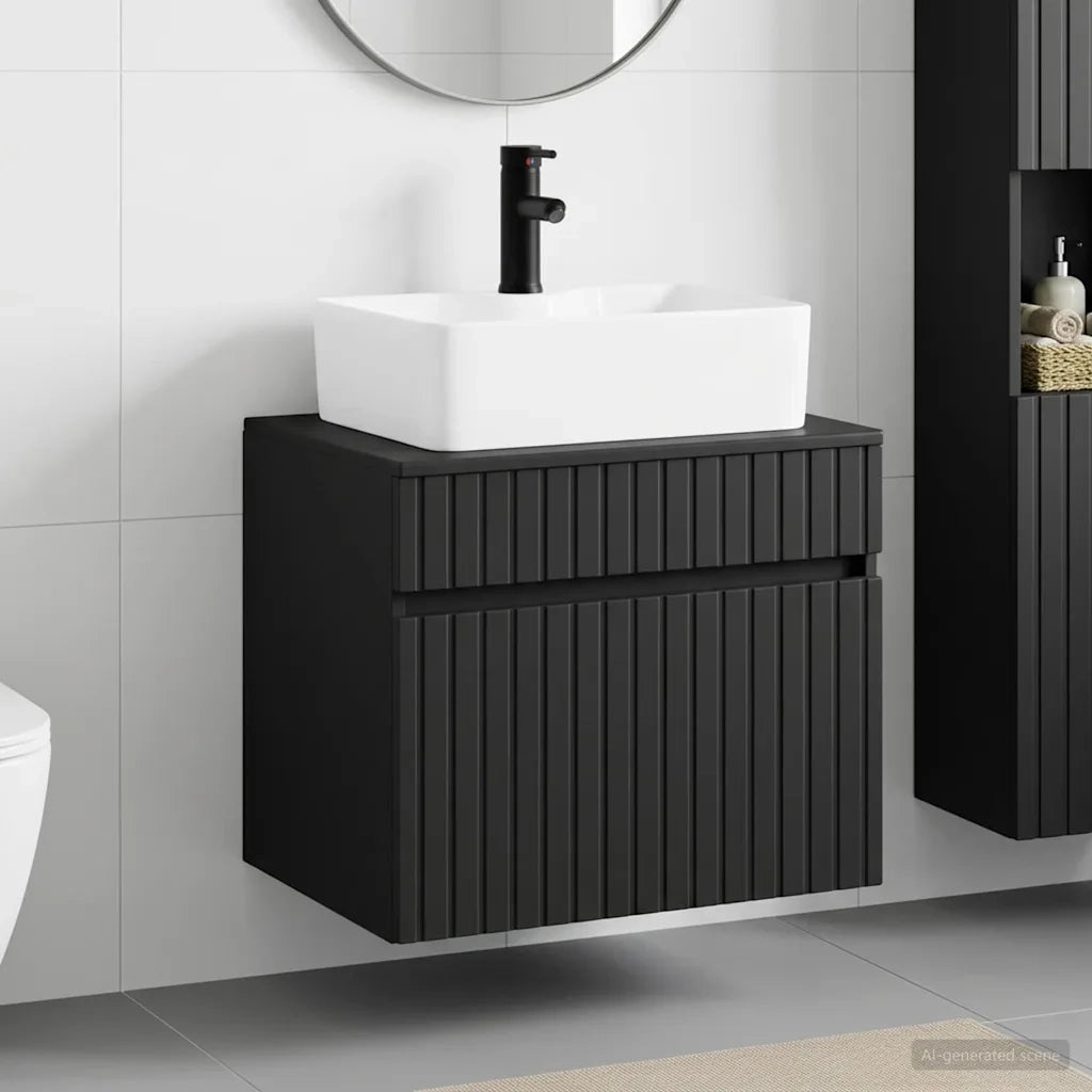 Set di mobili per il bagno Nero Legno ingegnerizzato 3404291