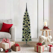 Albero di Natale Artificiale Sottile Verde e Bianco 120 cm 3395270