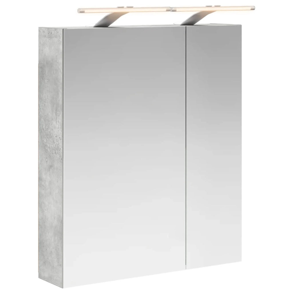 Mobiletto per specchio da bagno con lo scaffale Grigio cemento 889066