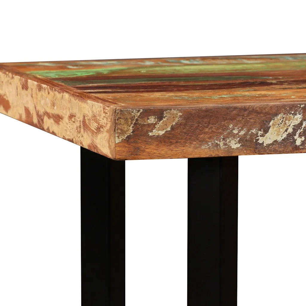 Set da Bar 5 pz in Legno Massello di Recupero e Vera Pelle 275142