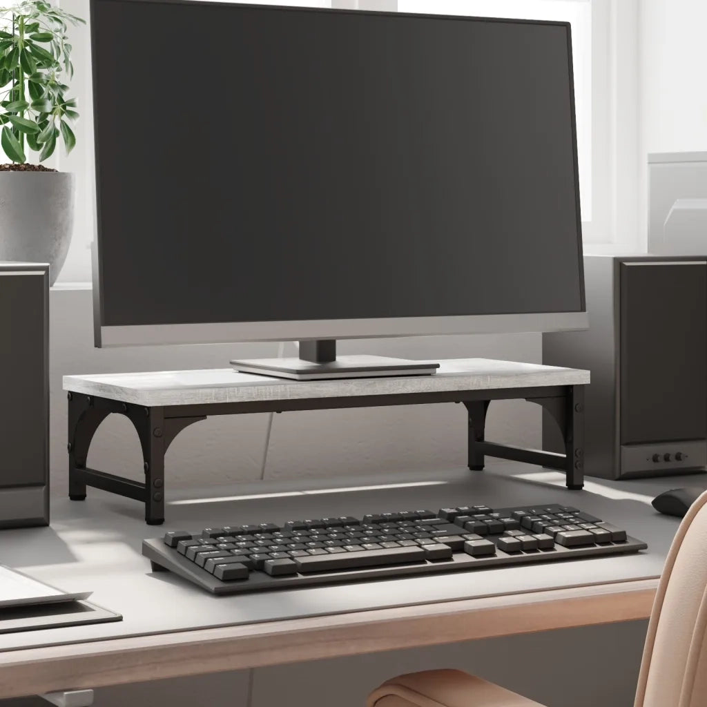 Supporto per Monitor Grigio Sonoma 55x23x14cm Legno Multistrato CFW9092510