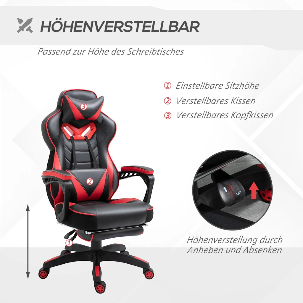 SEDIA GAMING Ergonomica reclinabile 65x70x118,5-128,5 cm Nero PU