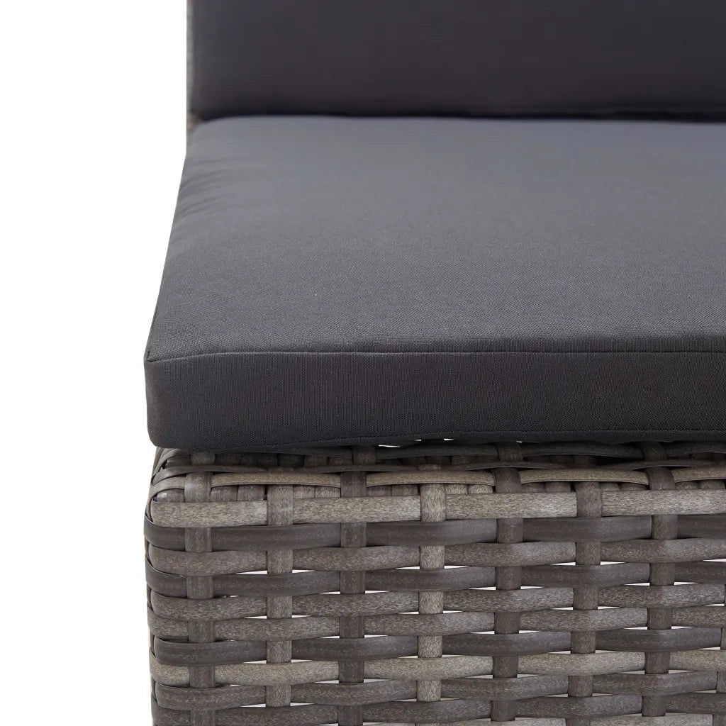 Set Divani da Giardino 6 pz con Cuscini in Polyrattan Grigio 48938