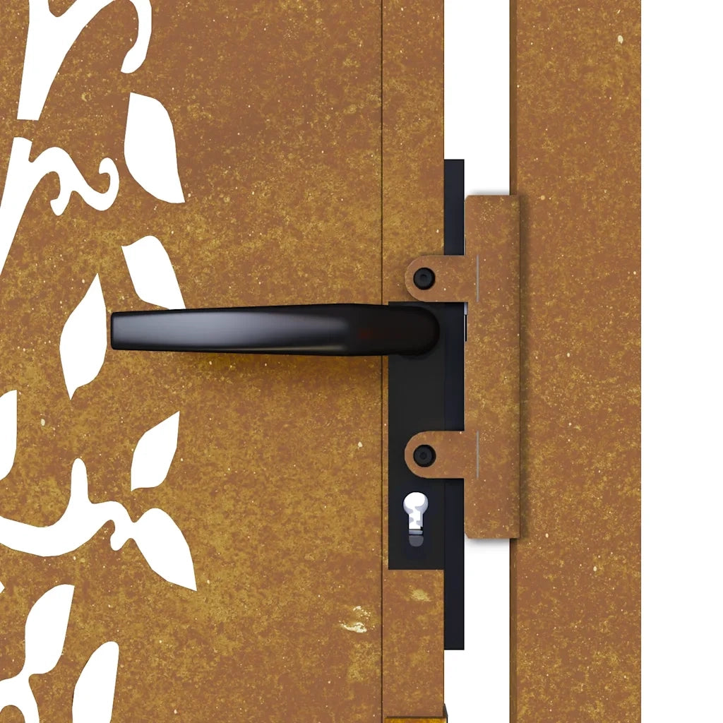 Cancello da giardino 100x200 cm in acciaio Corten con design ad albero 153165