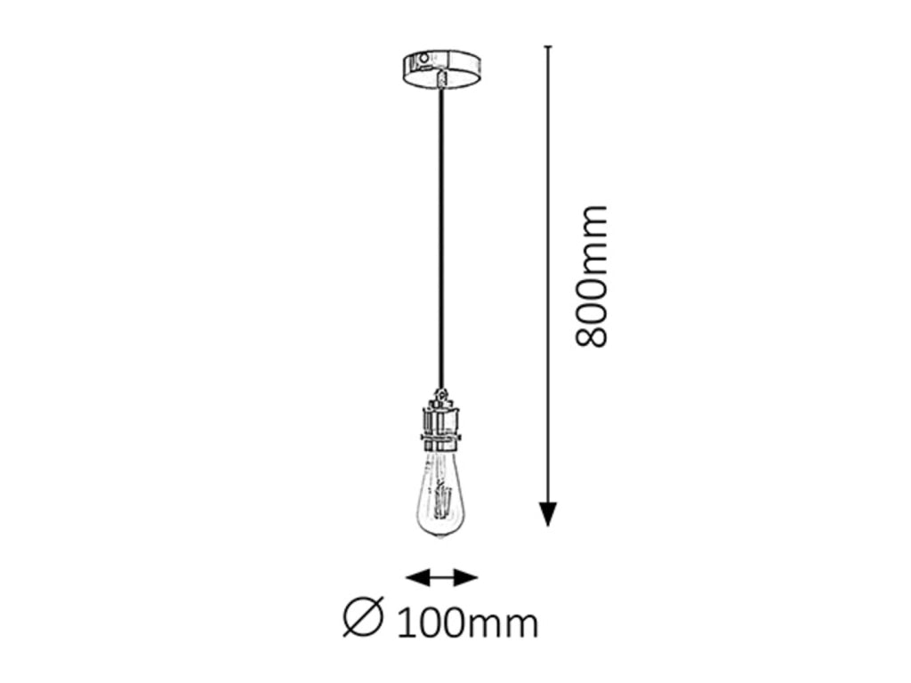 Lampada sospensione industriale E27 1x60W nera Rabalux