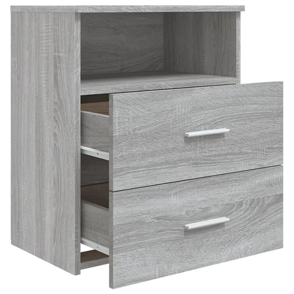 Comodino-Tavolino da notte Grigio Sonoma 50x32x60 cm