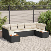 Set Divano da Giardino con cuscino 7 pcs Nero polyrattan 3348158