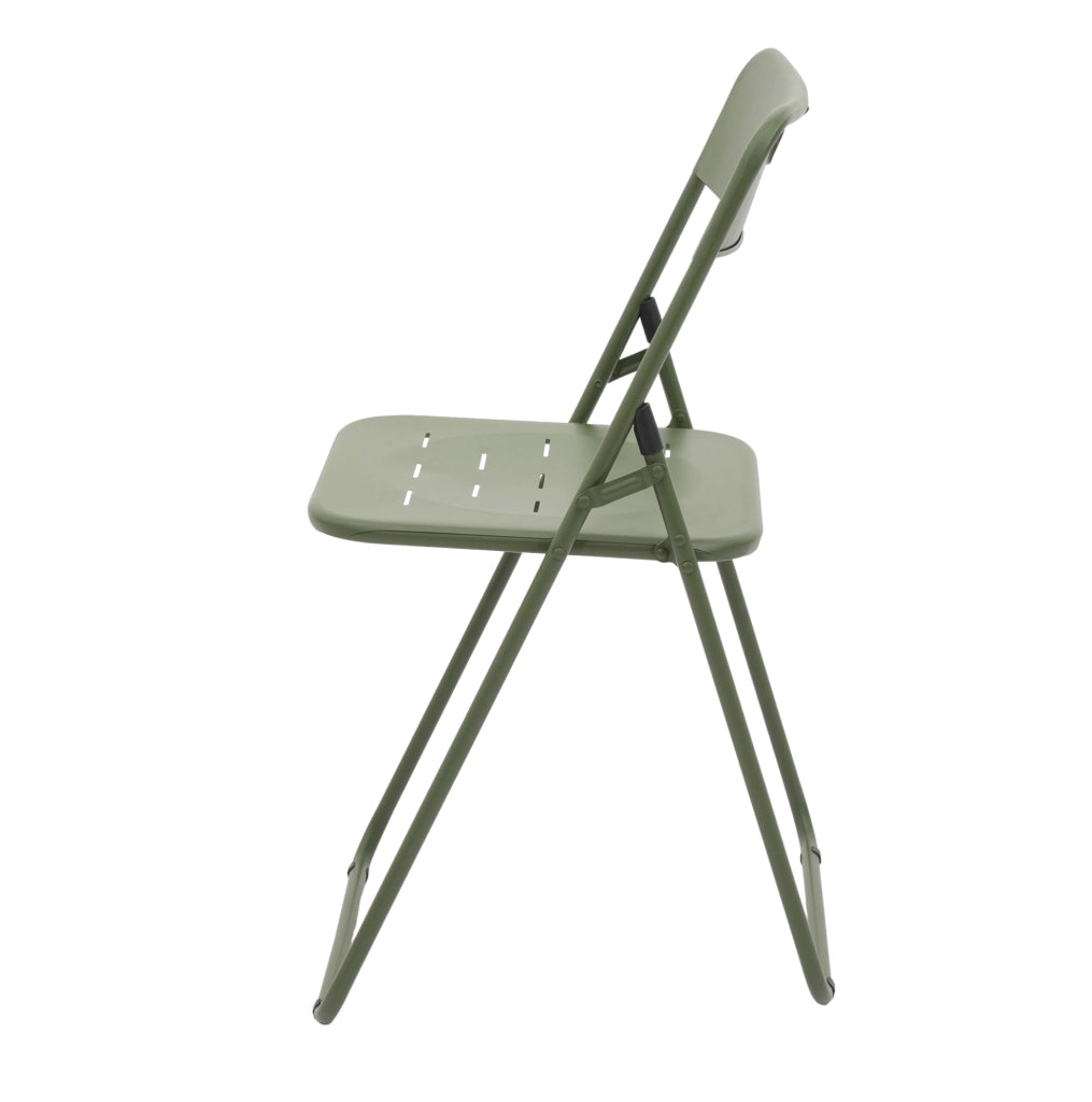 Set bistrot pieghevole da esterno 3 pezzi in acciaio verde