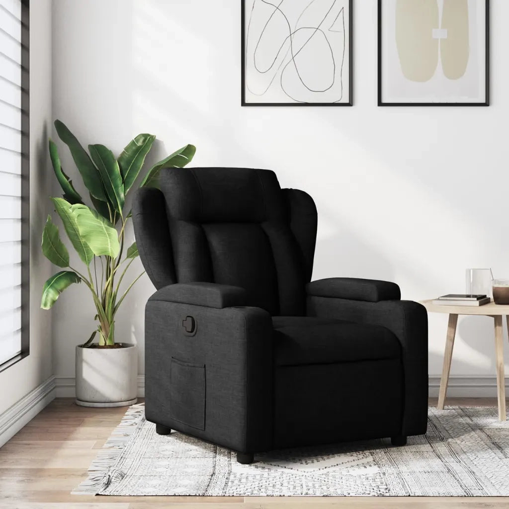 Poltrona Reclinabile in Tessuto Nero 372405