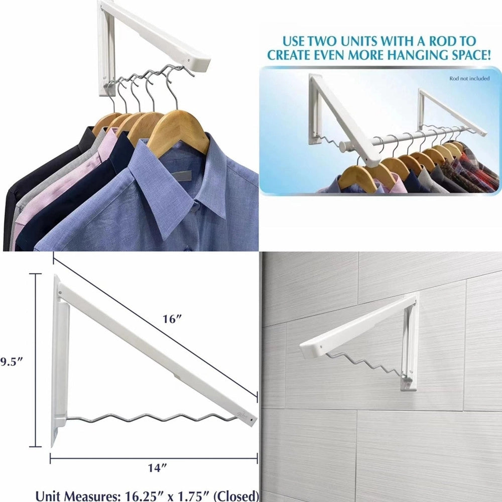 Trade Shop - Stendibiancheria Appendiabiti Pieghevole Design Ondulato Salvaspazio A Parete -