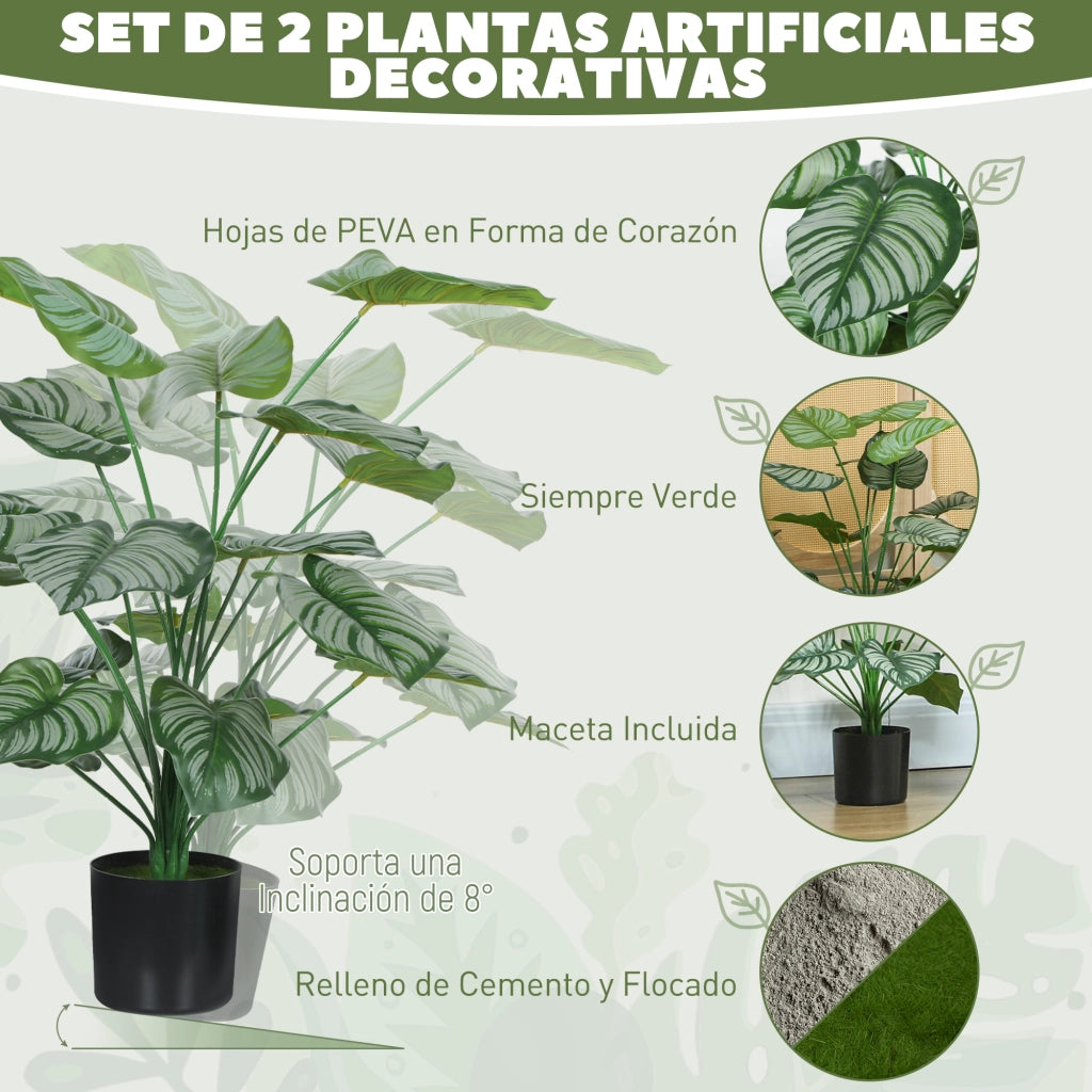 Pianta Artificiale Decorativa ¨C zephmum ¨C Verde 65 cm con Vaso