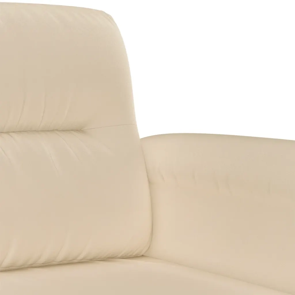 Set Divani 2 pz con Cuscini Crema in Tessuto Microfibra 3202318