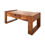Tavolino basso MOKARA 100 cm in legno massiccio di sheesham con cassetto stile contemporaneo