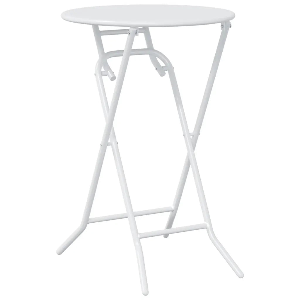 Set Bistro da Giardino 3 pcs Bianco Acciaio