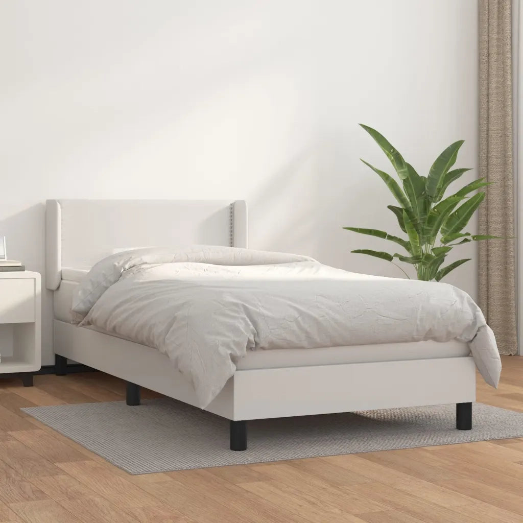 Giroletto a Molle con Materasso Bianco 100x200 cm in Similpelle 3130704