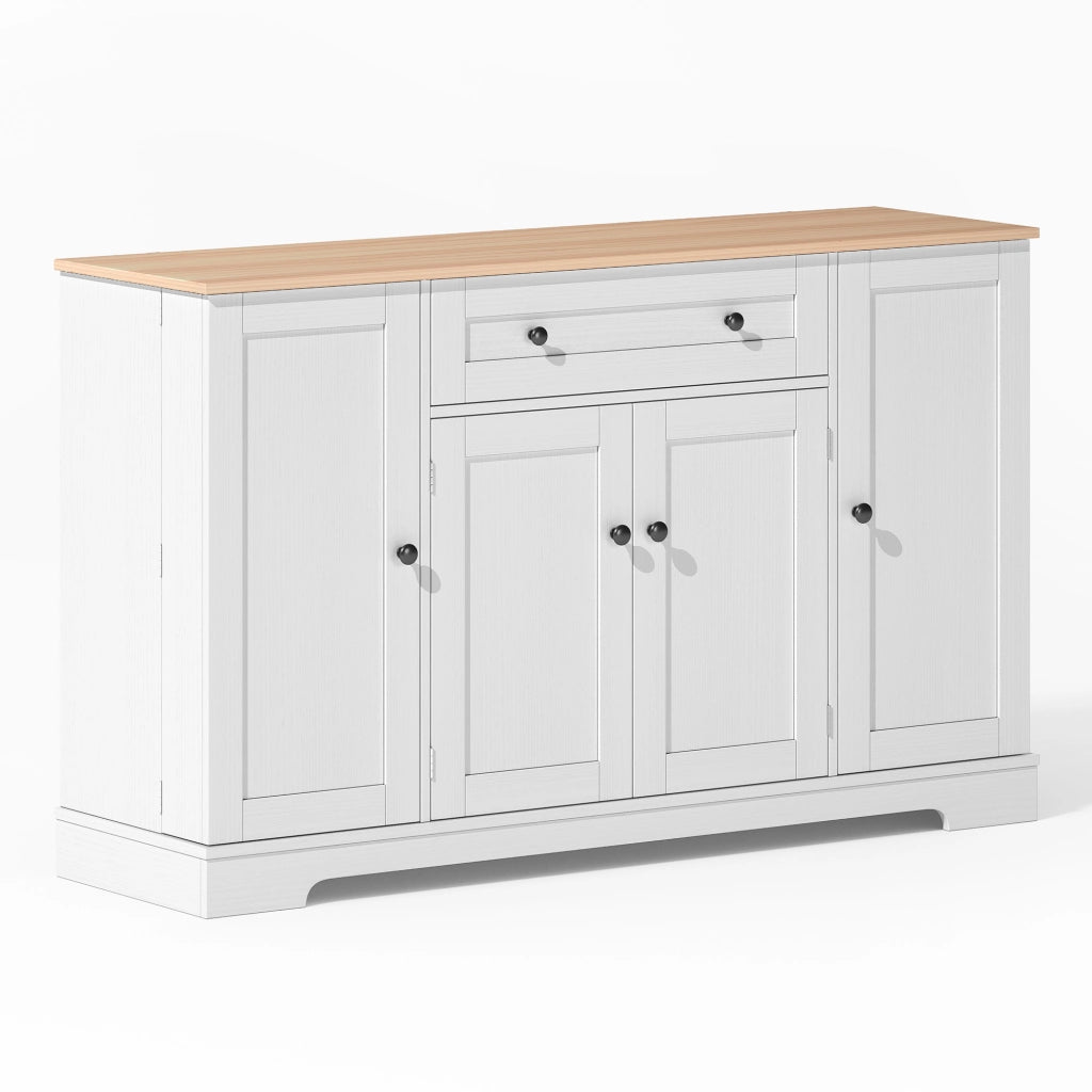 Buffet cucina multifunzionale - Zephmum- 138 cm- Con cassetto, ante e ripiani regolabili- Design moderno con protezione ribaltamento