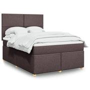 Giroletto a Molle con Materasso Marrone Scuro 140x190cm Tessuto 3293571