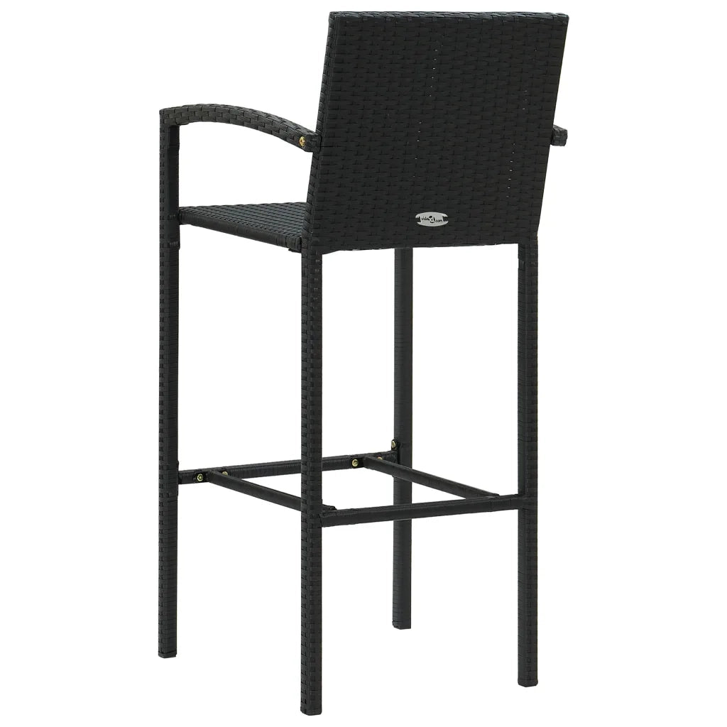 Sgabelli da Bar 4 pz in Polyrattan Nero 362584