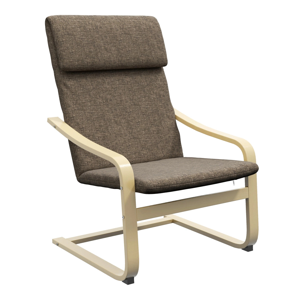 Poltrona in tessuto ¨C zephmum ¨C marrone, legno