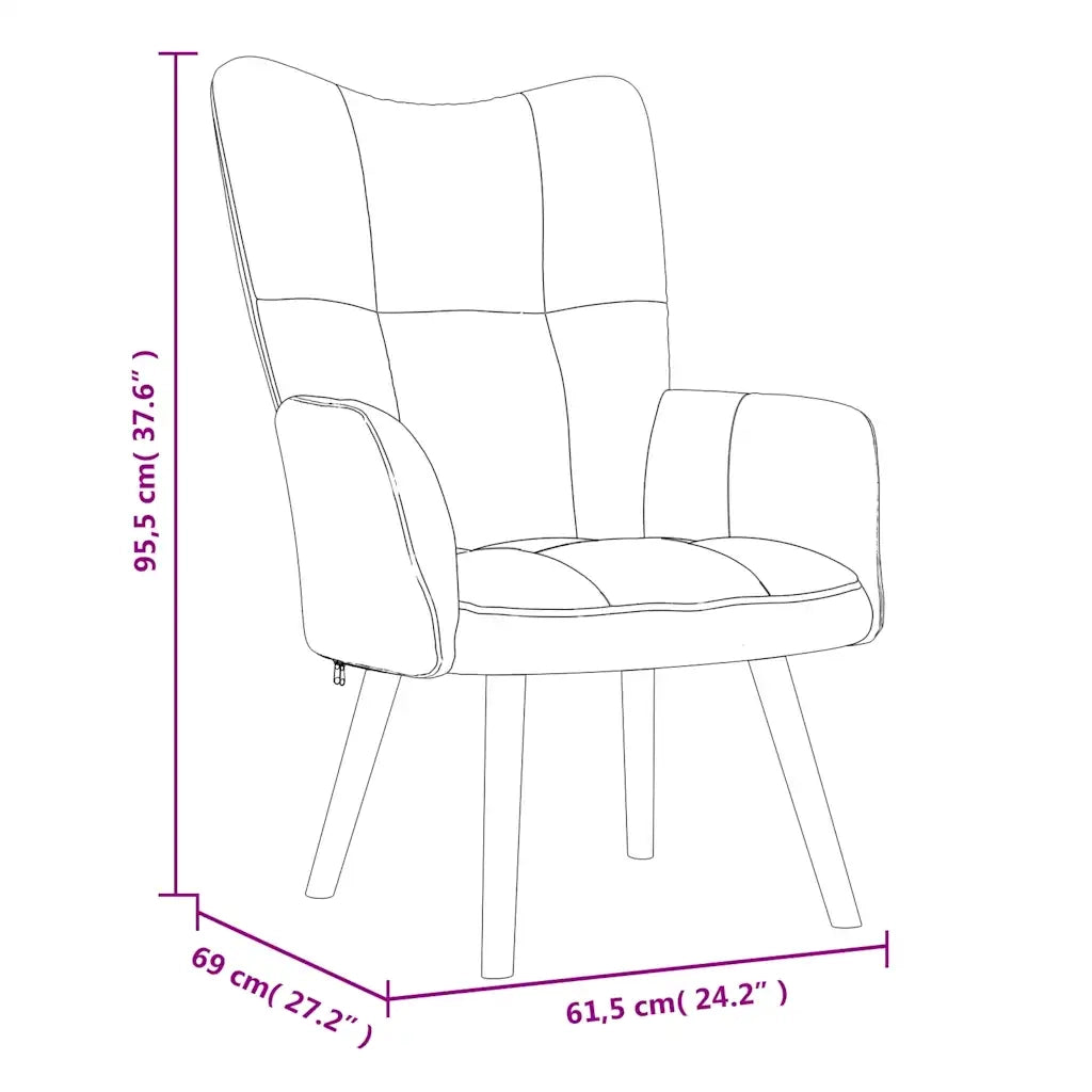 Sedia Relax Grigio Chiaro in Velluto 328051
