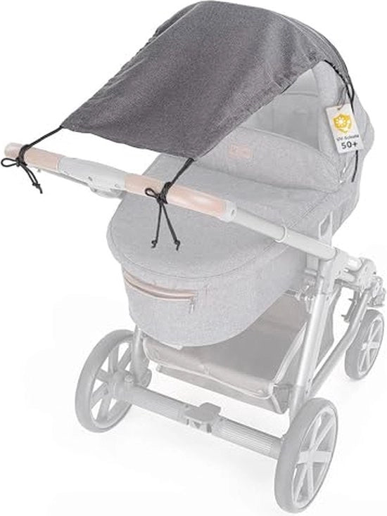 Ombrellone universale per lettino, parassole con protezione UV 50+ e funzione rotolante, grigio scuro