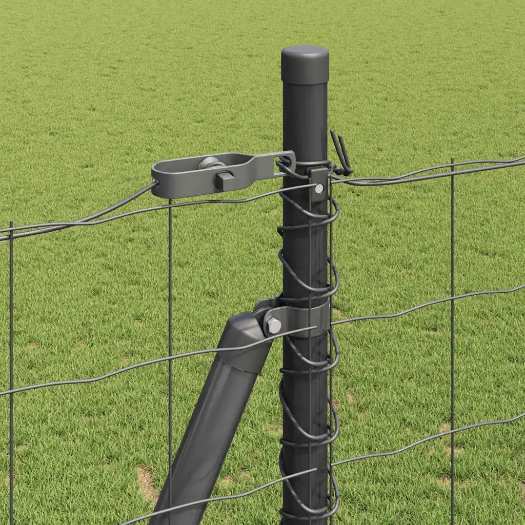 Recinzione da Giardino | Recinzione con Posto Grigio 1,6 x 10 m Acciaio e PVC