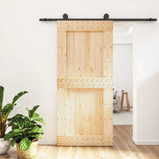 Porta scorrevole Naturale e Nero 95 x 210 cm 3444996