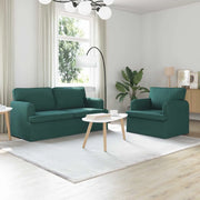 Divano 2 pcs Verde Scuro 162 x 80 x 85 cm Tessuto